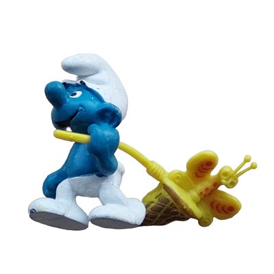 Smurf met vlindernet