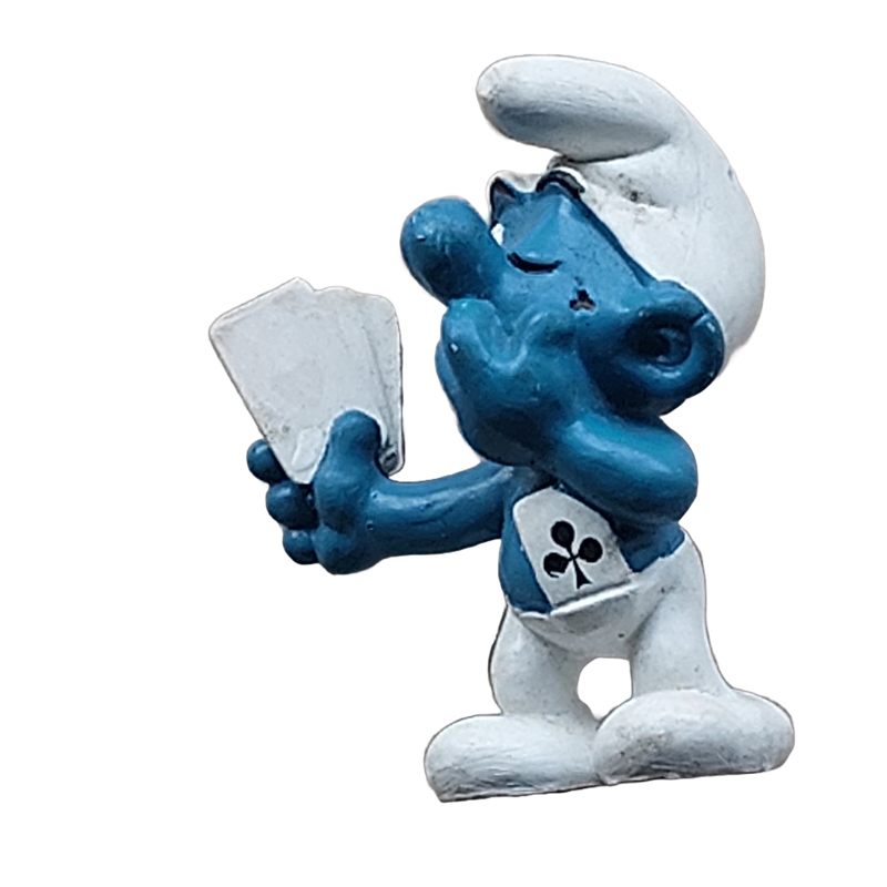 Kaartende smurf met aas kaart