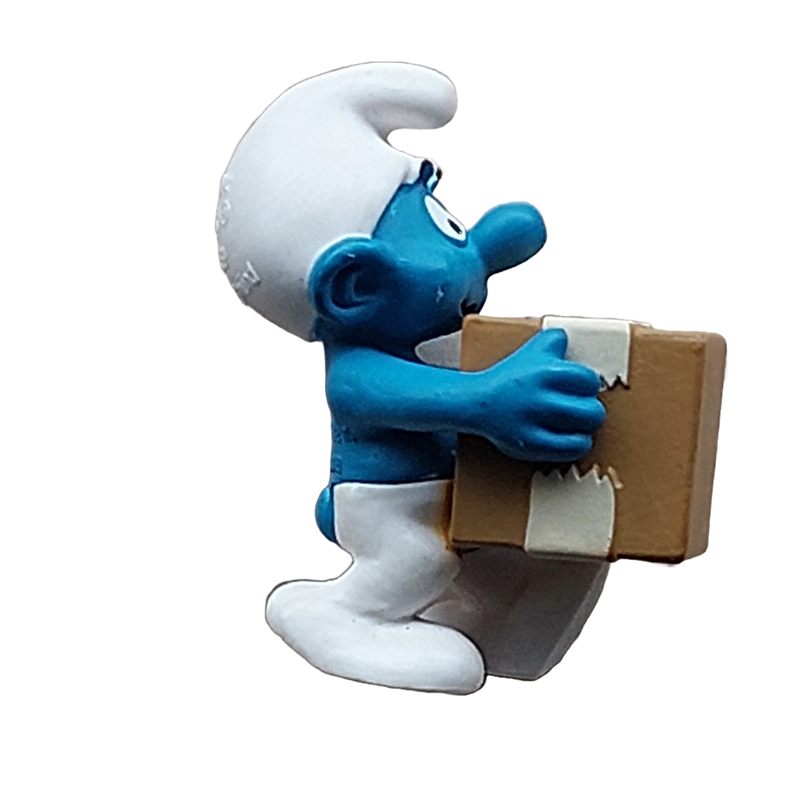 Logistiek smurf met doos