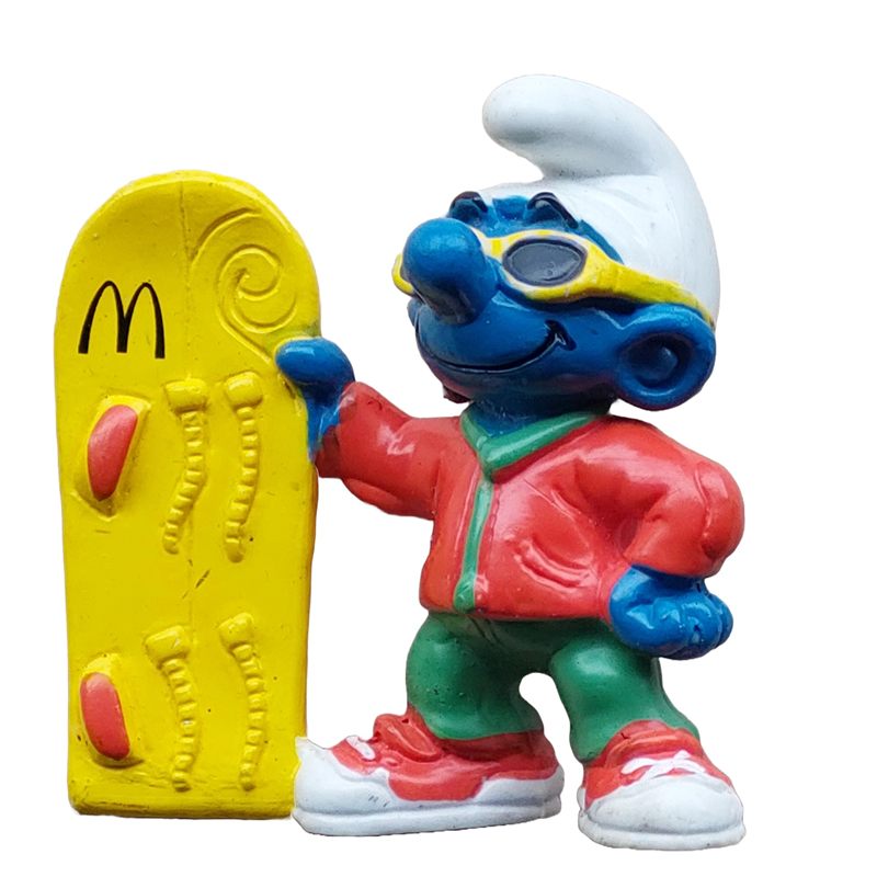 Smurf met skateboard